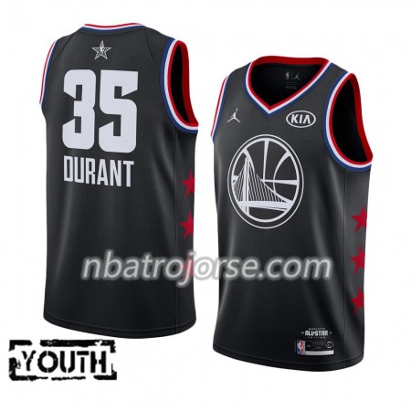 Barn Golden State Warriors Tröja Kevin Durant 35 2019 All-Star Jordan Brand Svart Swingman